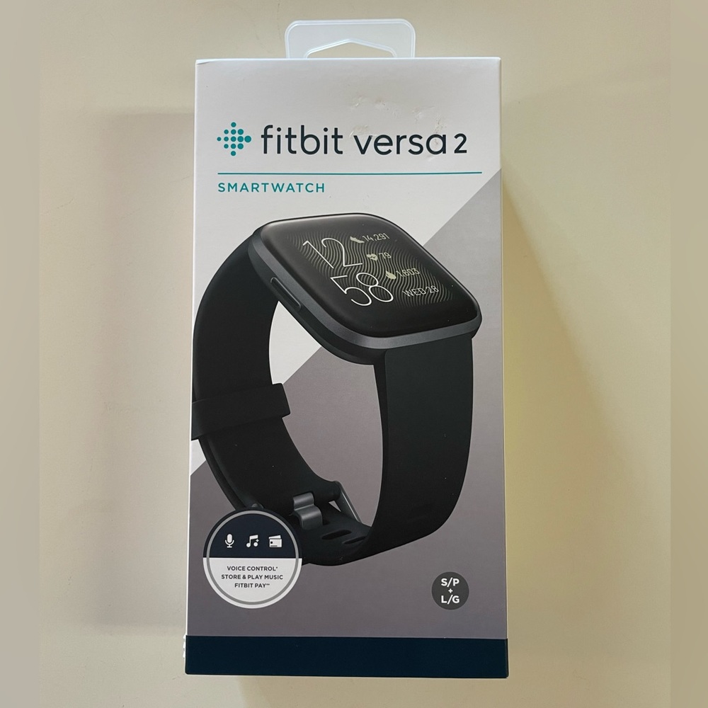 Fitbit Versa 2 Health & Fitness Smartwatch - Black/Carbon Aluminum